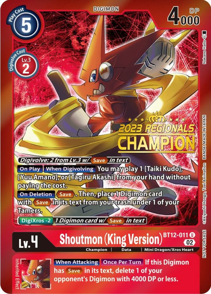 Shoutmon (King Version) (2023 Regionals Champion)