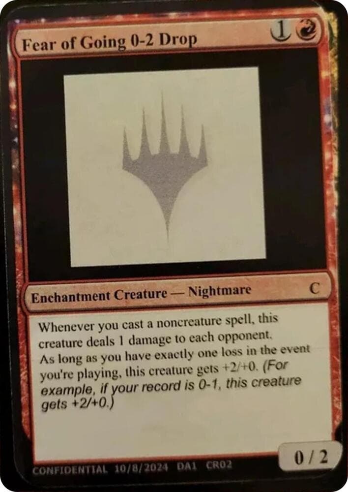 Fear of Going 0-2 Drop