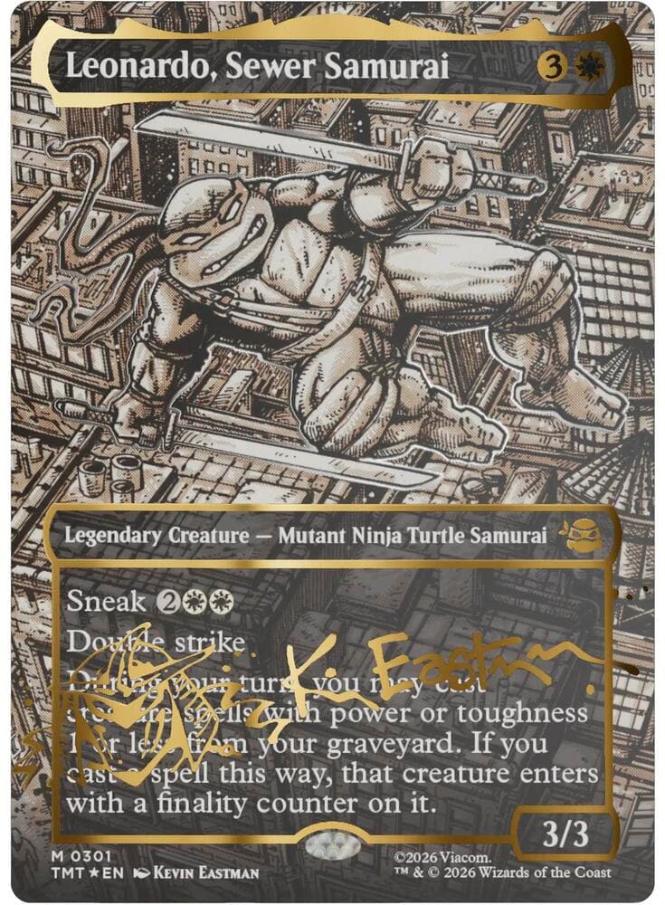 Leonardo, Sewer Samurai (Borderless) (Gold-Stamped Signature)