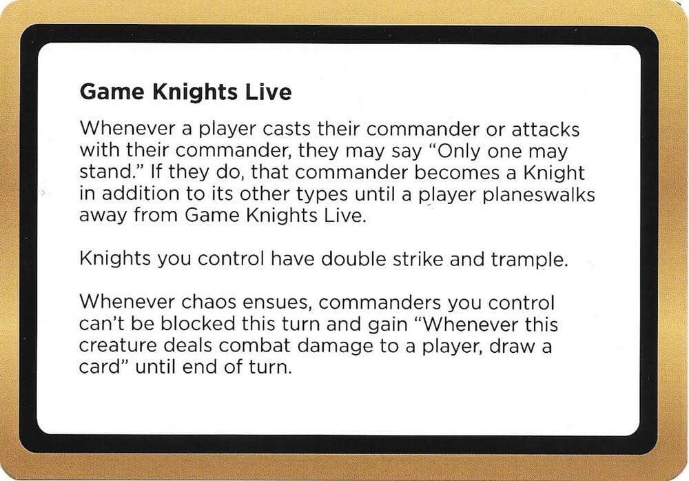 Game Knights Live (Black Lotus Unknown Planechase)